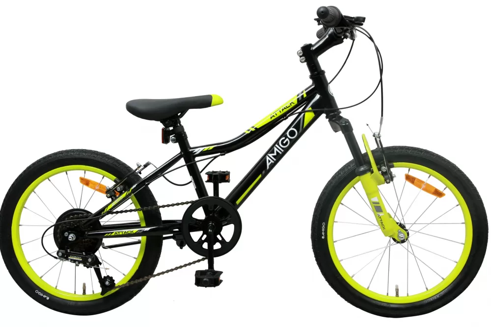 Attack 20 Inch Jongens 6V V-Brakes Zwart/Geel^AMIGO Shop