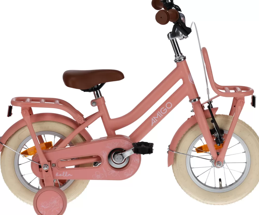 Bella-S2 12 Inch 21 Cm Meisjes Terugtraprem Zalmroze^AMIGO New