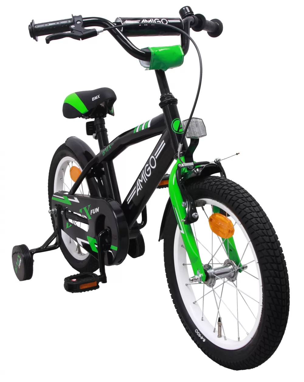 Bmx Fun 16 Inch Jongens Terugtraprem Groen/Matzwart^AMIGO Online