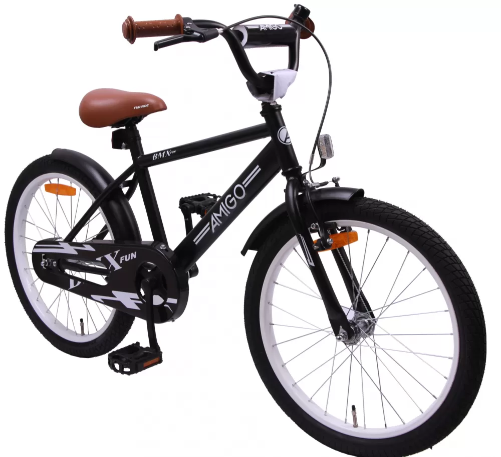 Bmx Fun 20 Inch Jongens Terugtraprem Matzwart^AMIGO Fashion