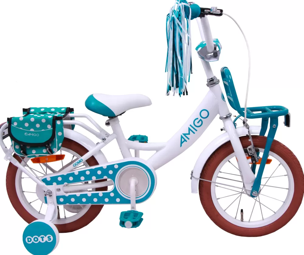 Dots-S11 12 Inch 19 Cm Meisjes Terugtraprem Wit^AMIGO Store
