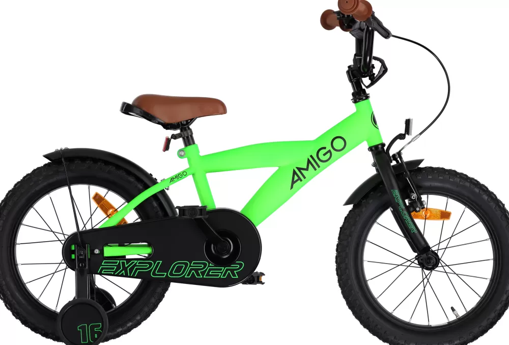 Explorer 16 Inch Jongens Terugtraprem Groen/Zwart^AMIGO Best Sale