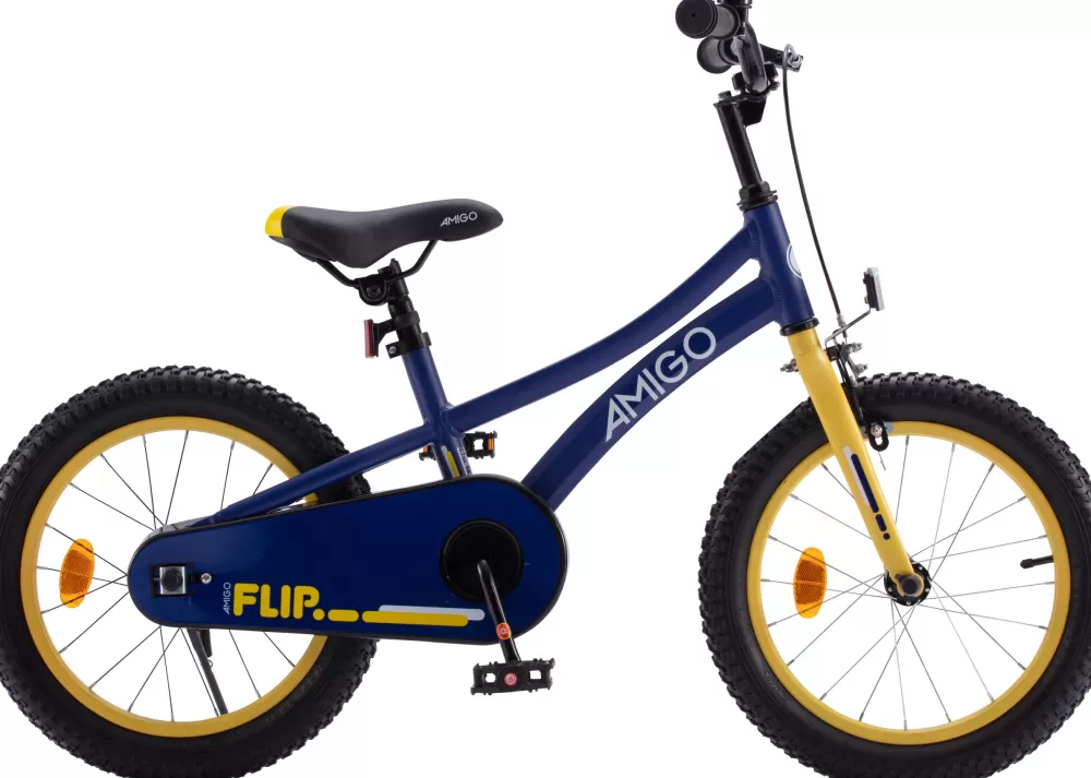 Flip 18 Inch 26,5 Cm Jongens Terugtraprem Donkerblauw/Geel^AMIGO Hot