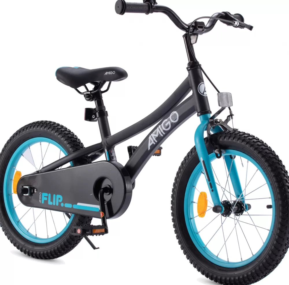 Flip 18 Inch 26,5 Cm Jongens Terugtraprem Zwart/Blauw^AMIGO Shop
