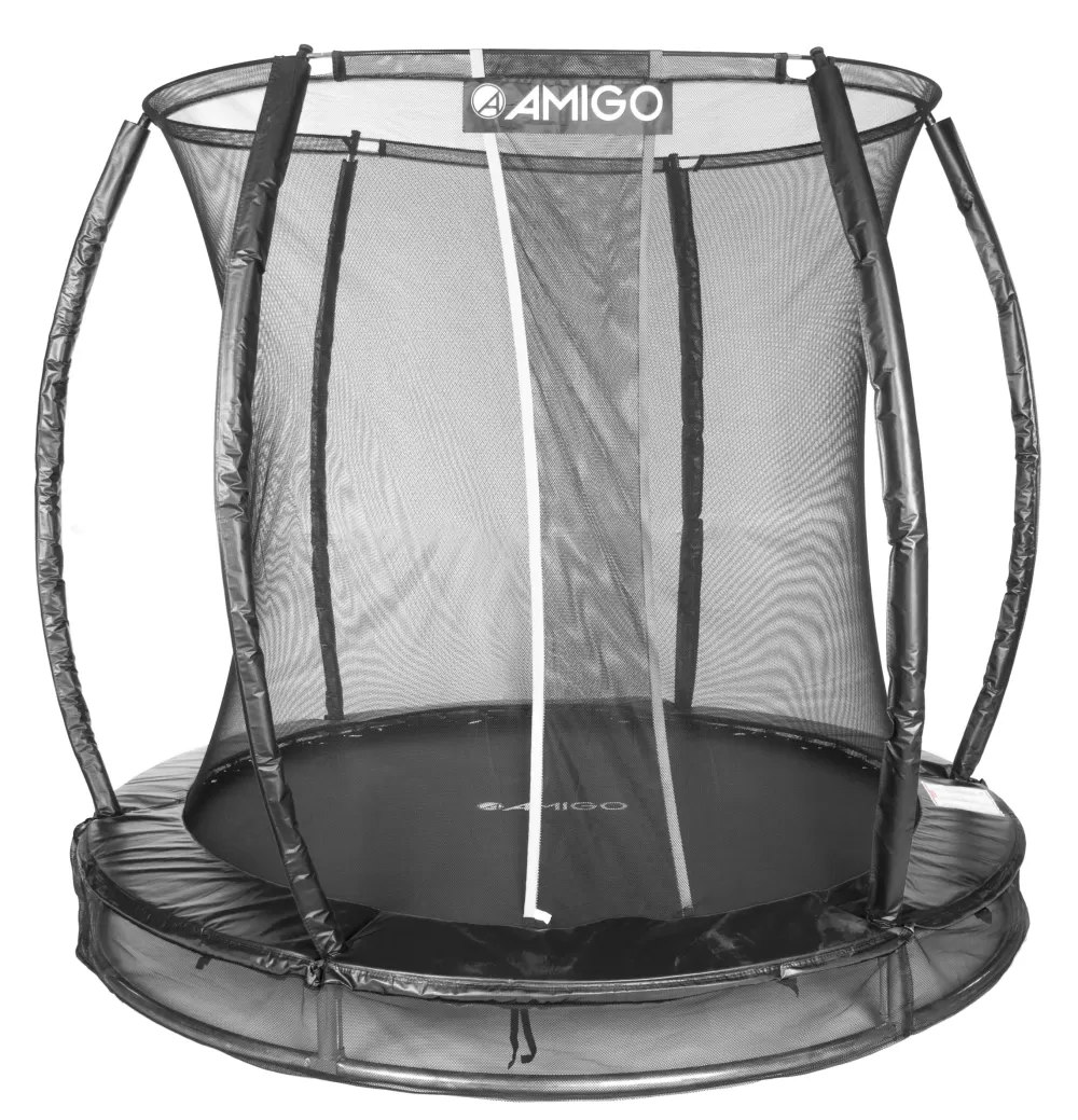 Inground Trampoline Deluxe Met Veiligheidsnet 244 Cm Zwart^AMIGO Hot