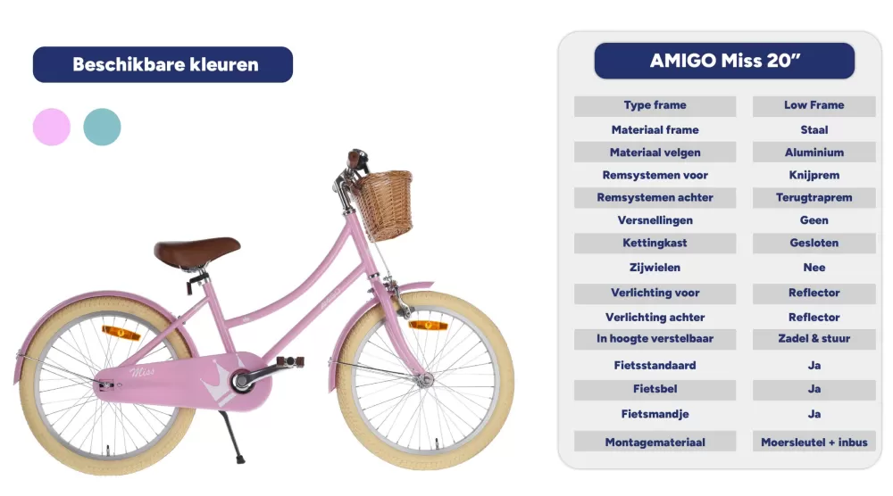 Miss-S1 20 Inch 31 Cm Meisjes Terugtraprem Roze^AMIGO Best Sale