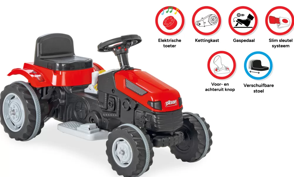 Pilsan Active Accuvoertuig Tractor 6V Rood/Zwart^AMIGO Flash Sale