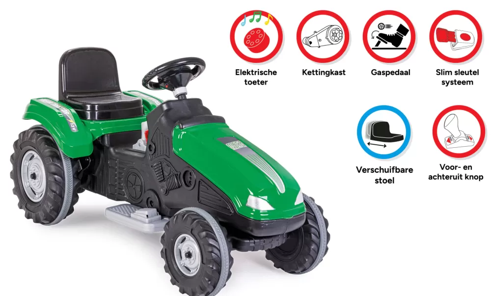 Pilsan Mega Accuvoertuig Tractor 12V Groen/Zwart^AMIGO Clearance