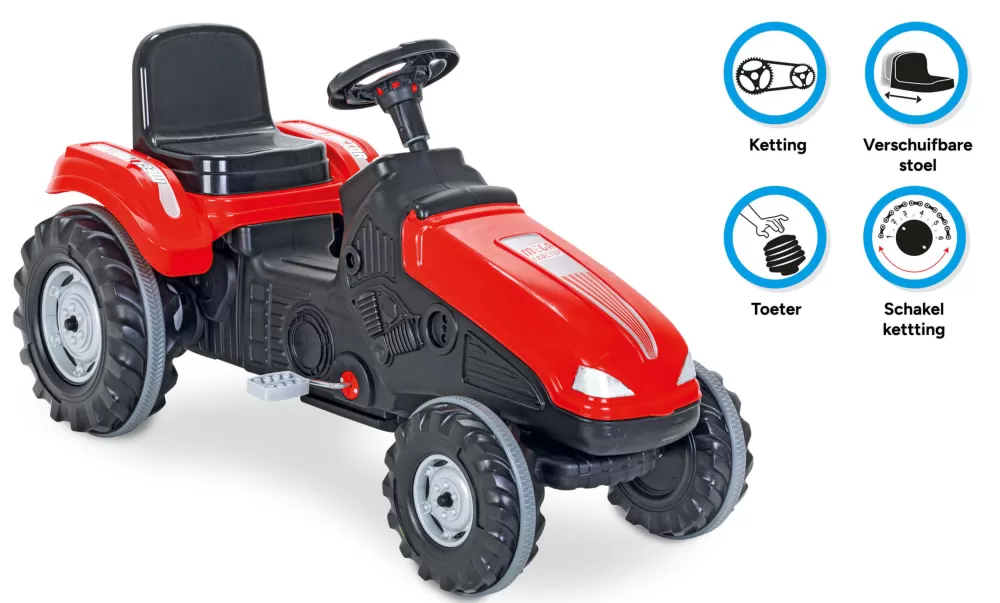 Pilsan Mega Traptractor Rood/Zwart^AMIGO New