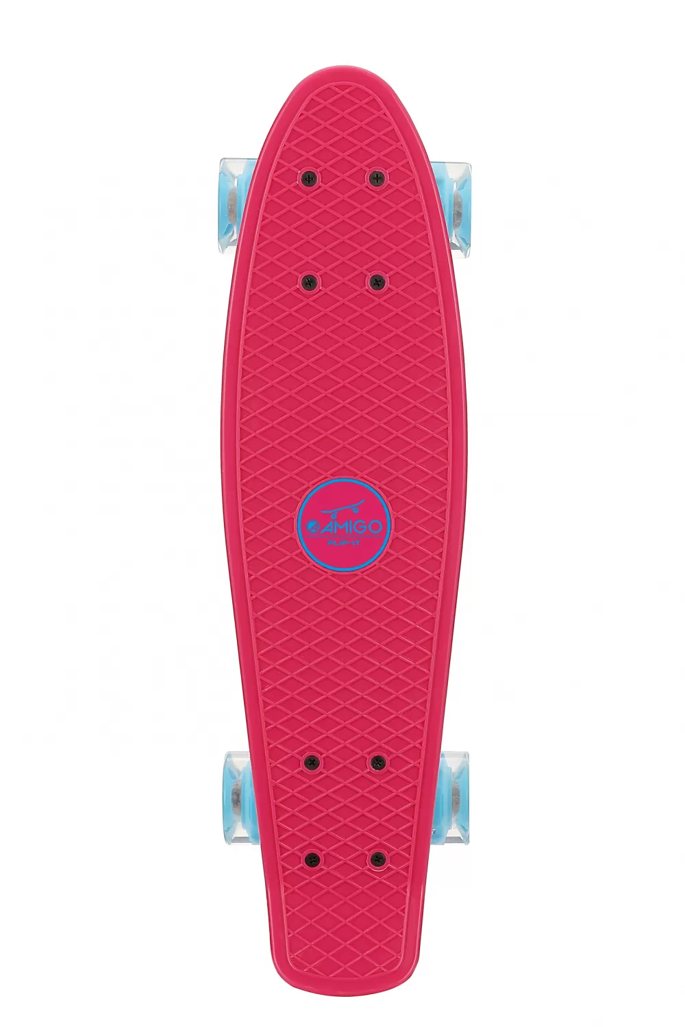 Skateboard Flip-It Met Ledverlichting 55,5 Cm Roze/Blauw^AMIGO Fashion