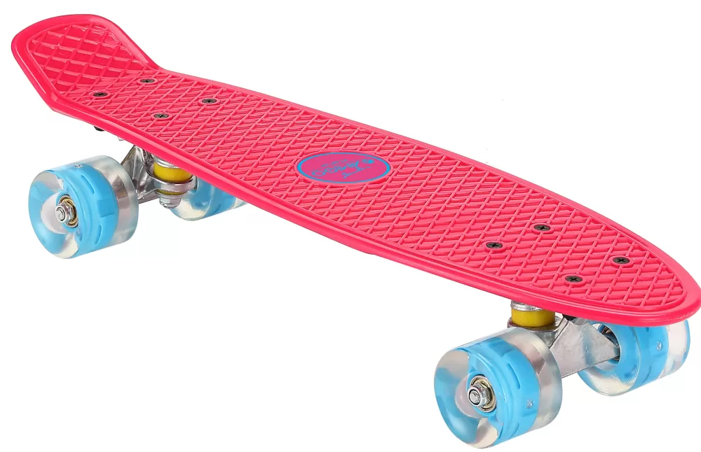 Skateboard Flip-It Met Ledverlichting 55,5 Cm Roze/Blauw^AMIGO Fashion