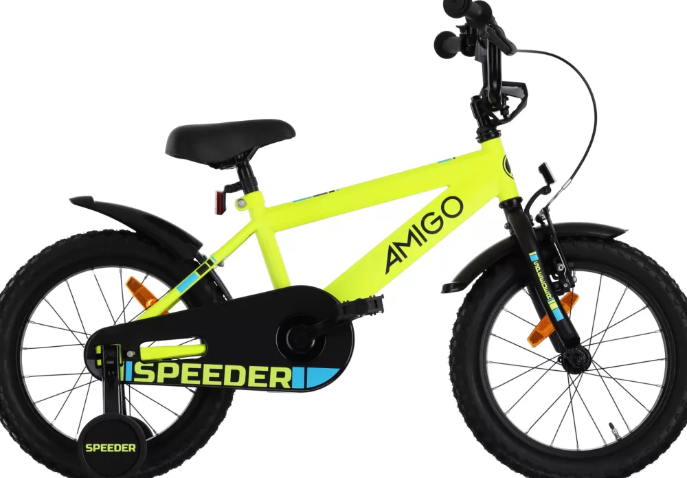Speeder 16 Inch Jongens Terugtraprem Geel/Zwart^AMIGO Sale