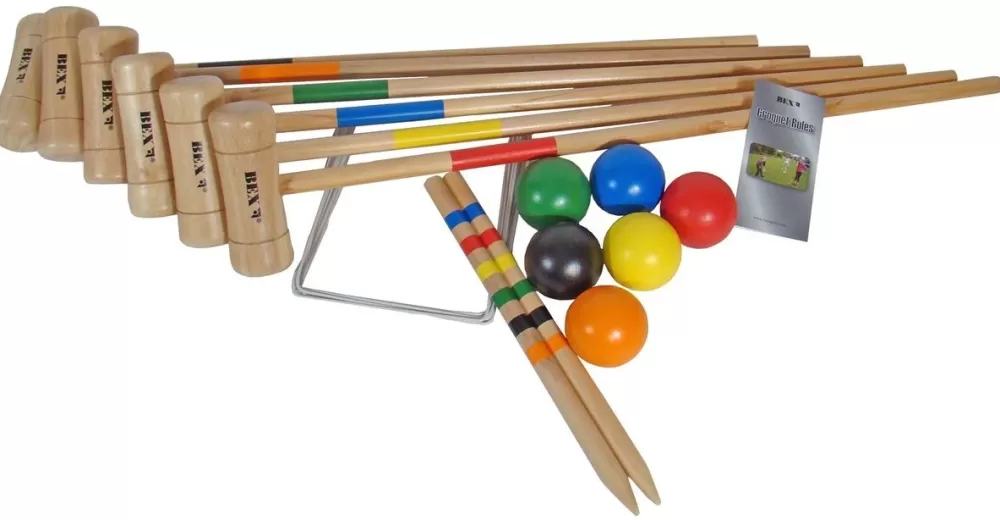 Croquetset Original 6 Spelers Rubberhout Blank^BEX Online
