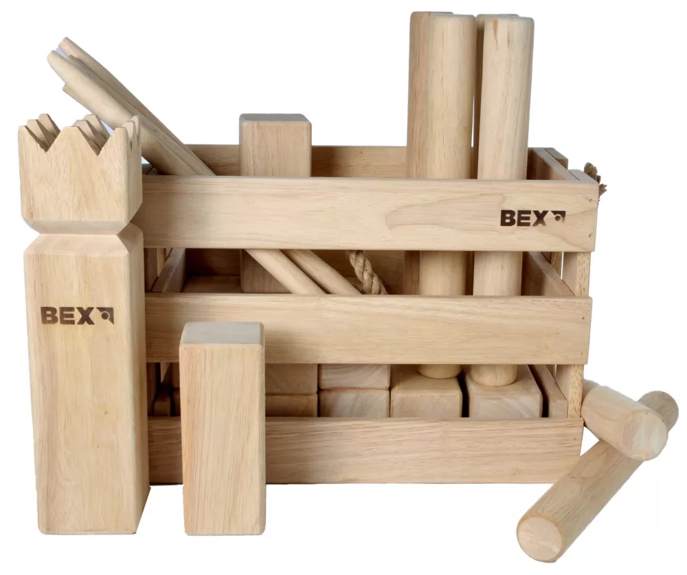 Kubb Viking Original Rubberhout In Houten Kist^BEX New