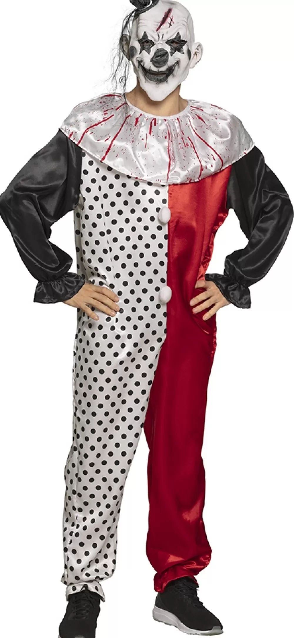 Psycho Clown Kostuum Heren Zwart/Rood/Wit Maat M/L^Boland New