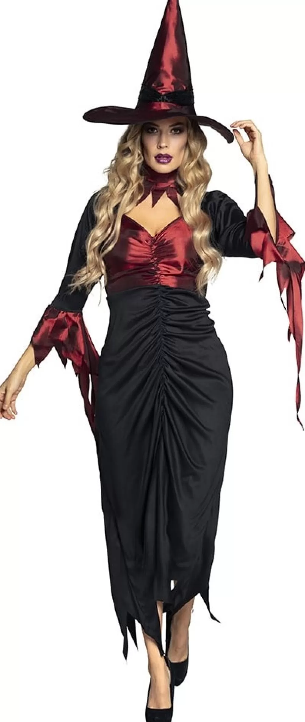 Wicked Witch Kostuum Dames Zwart/Rood Maat 40/42 (M)^Boland Best