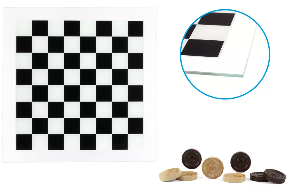 Damspel 29 X 29 Cm Glas/Hout Zwart/Wit^Dal Negro Best