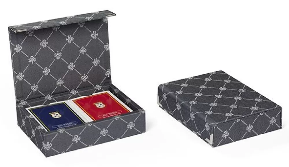 Speelkaarten Met Houder Prestige Textiel Grijs 3-Delig^Dal Negro Sale