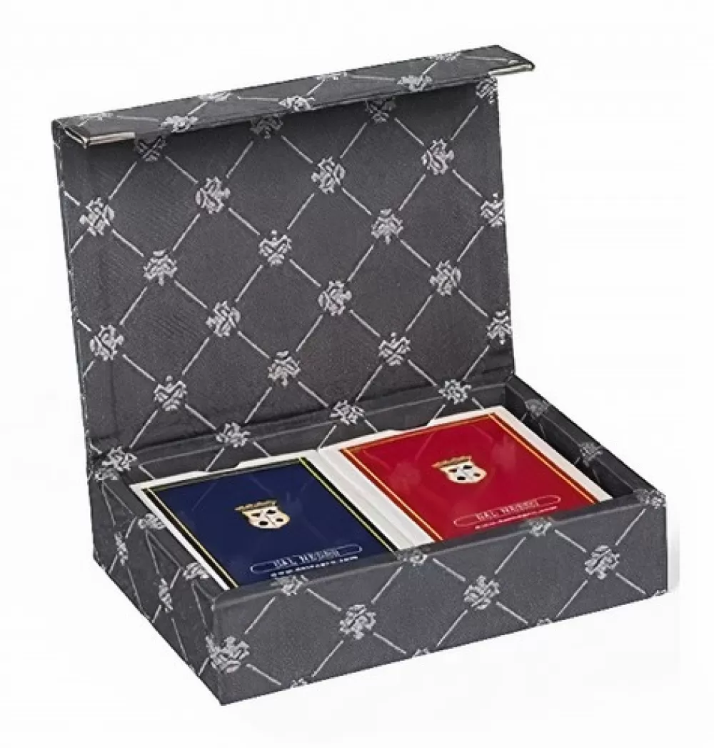 Speelkaarten Met Houder Prestige Textiel Grijs 3-Delig^Dal Negro Sale