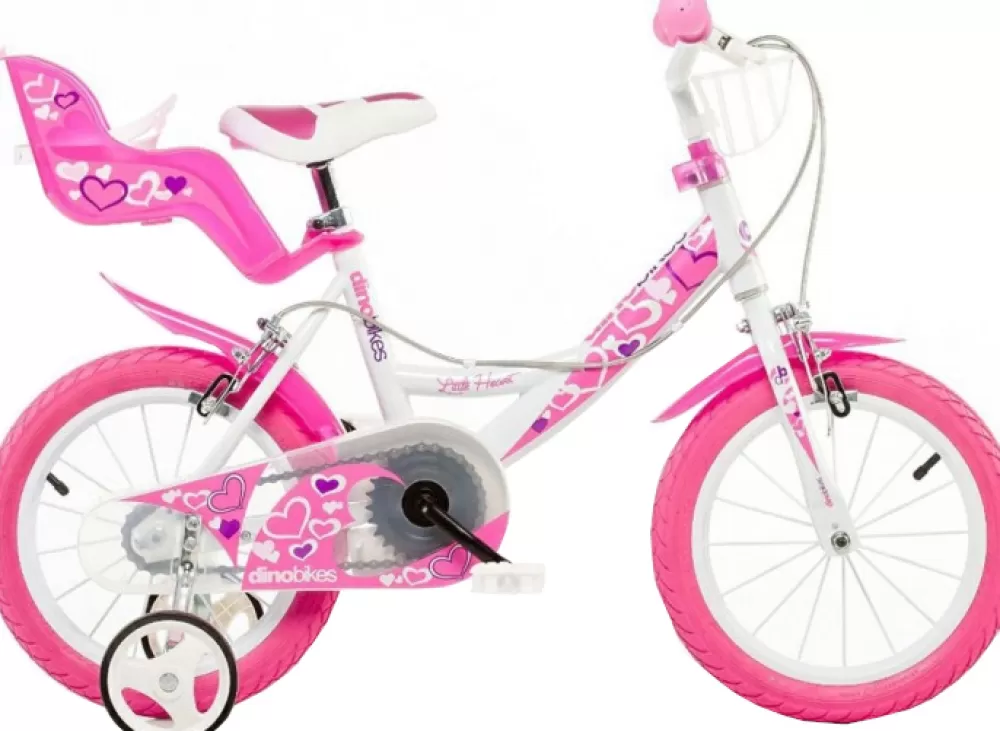 Little Heart 14 Inch Meisjes Knijprem Wit/Roze^Dino Shop