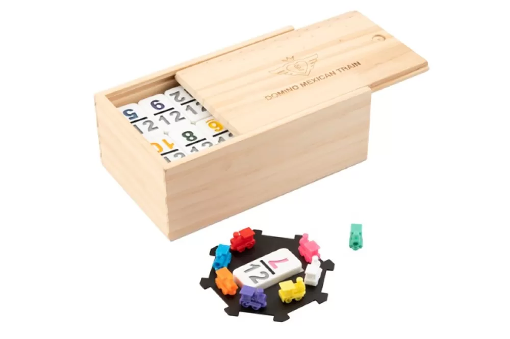 Dominospel Mexican Train Hout Naturel/Wit 101-Delig^Engelhart Sale