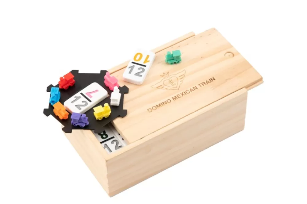 Dominospel Mexican Train Hout Naturel/Wit 101-Delig^Engelhart Sale