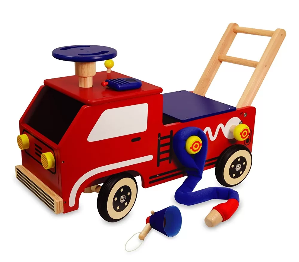 Loop/Duwwagen Brandweer Junior Rood/Blauw^I'm Toy Shop