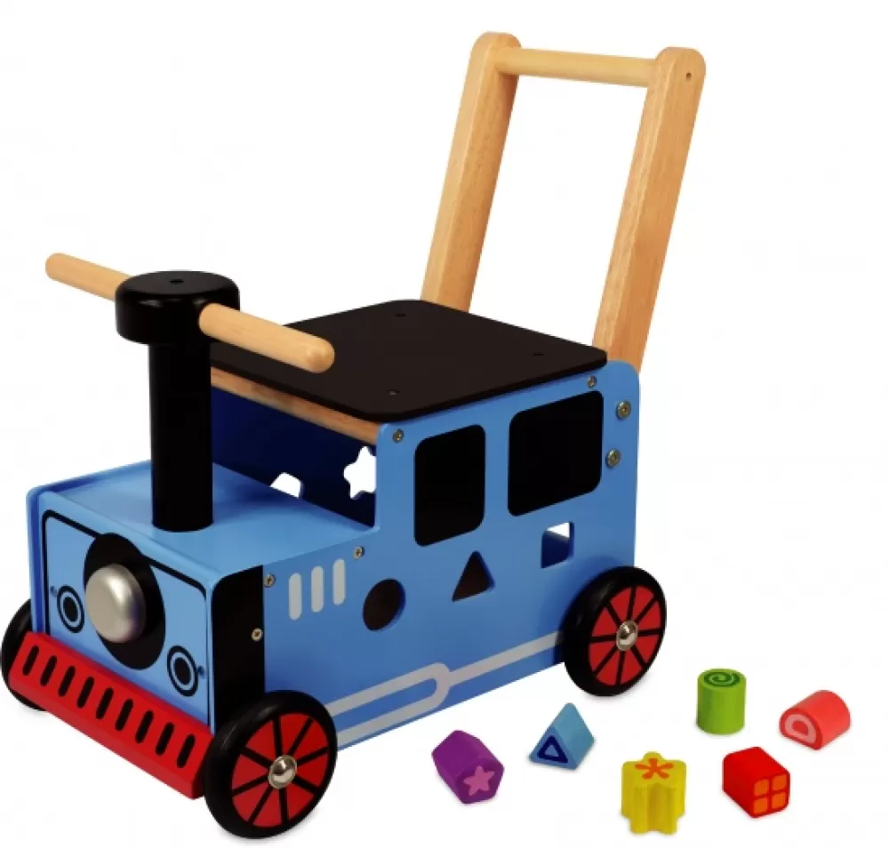 Loop/Duwwagen En Trein Junior Blauw/Zwart^I'm Toy Cheap