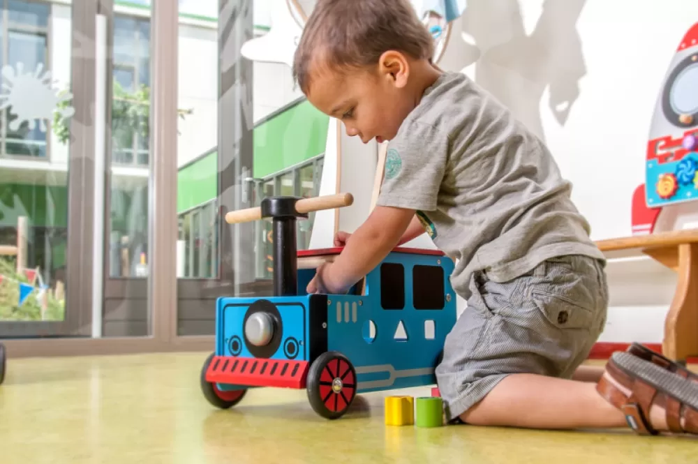 Loop/Duwwagen En Trein Junior Blauw/Zwart^I'm Toy Cheap