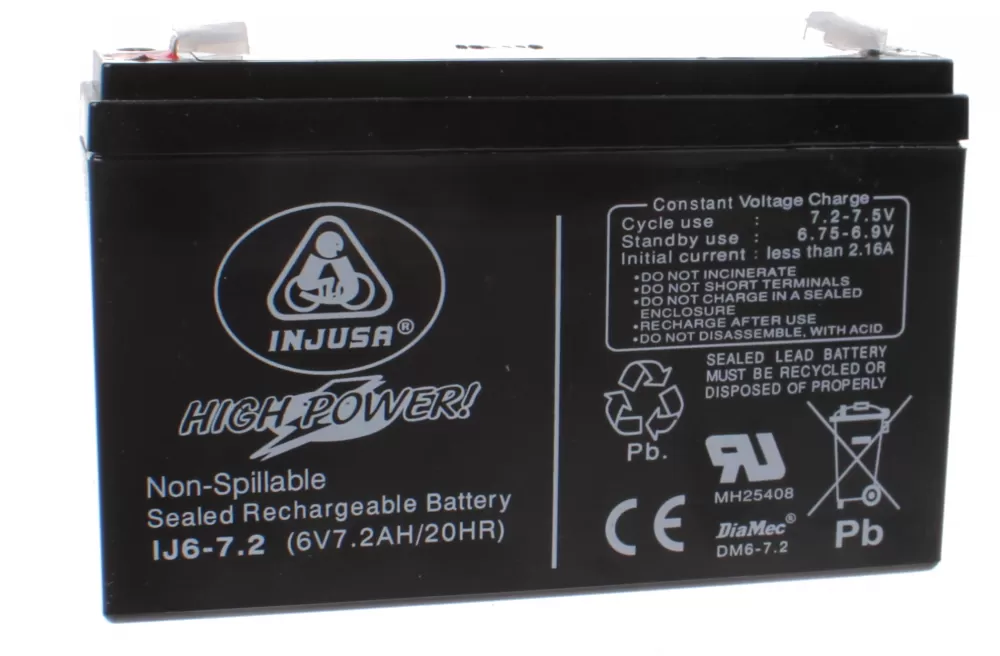 Oplaadbare Batterij High Power 6V-7,2 Ah Zwart^Injusa Flash Sale