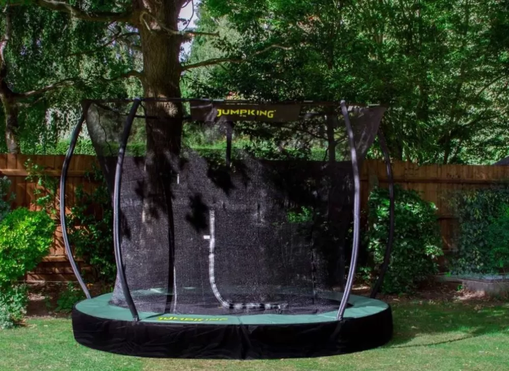 Trampoline Inground Deluxe 305 Cm Zwart/Groen^Jumpking Best Sale