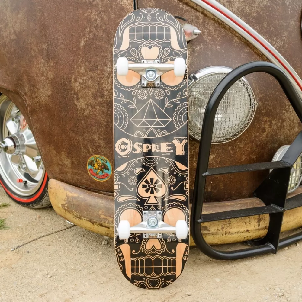Candy Skull Skateboard Unisex 79 X 20 Cm Bruin^Osprey Clearance