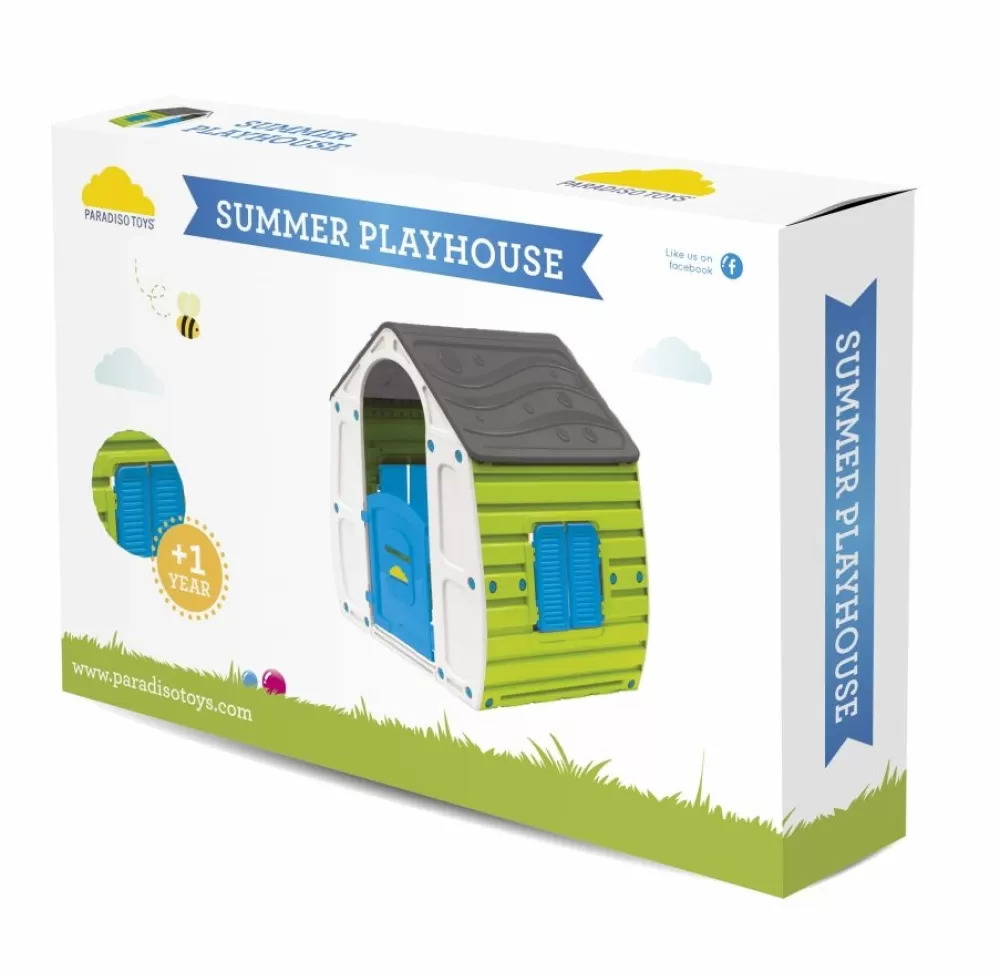 Speelhuis Summer 102 X 90 Cm Groen/Grijs/Blauw^Paradiso Toys Clearance