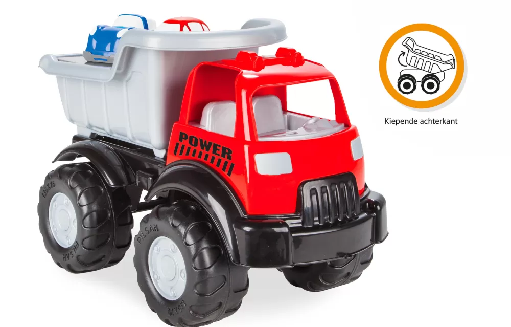 Power Vrachtwagen Met Autootjes Rood/Zilver 3-Delig^Pilsan Cheap