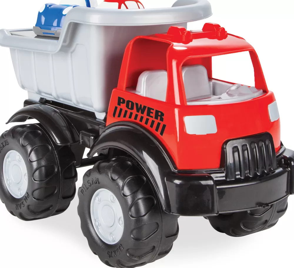 Power Vrachtwagen Met Autootjes Rood/Zilver 3-Delig^Pilsan Cheap