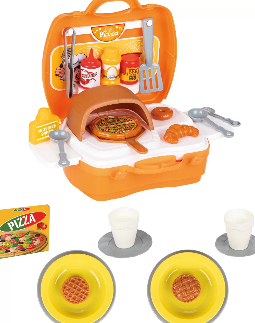 Speelgoed Pizzaset Oranje 35-Delig^Pilsan Discount