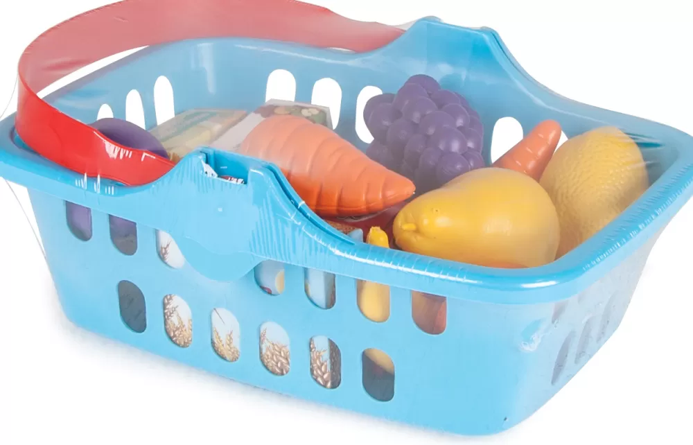 Speelgoedfruitmand Blauw 17-Delig^Pilsan Hot