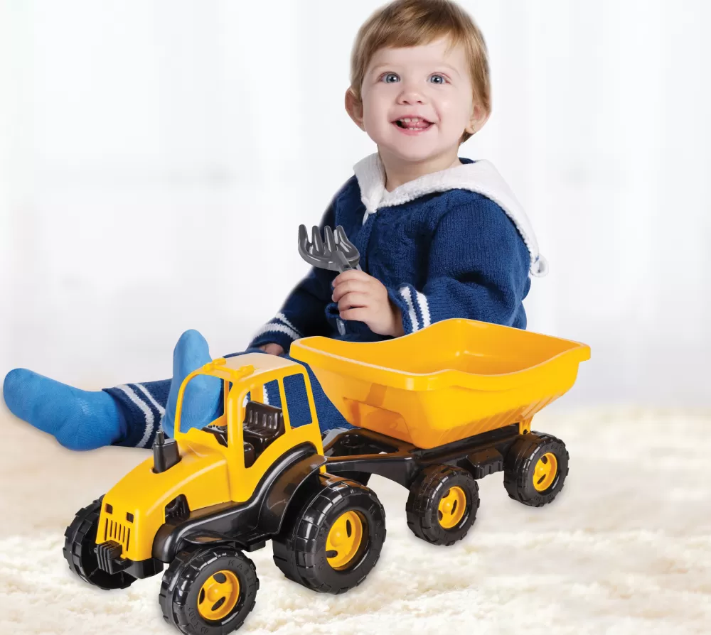 Tractor Met Aanhangwagen Geel/Zwart 4-Delig^Pilsan Hot