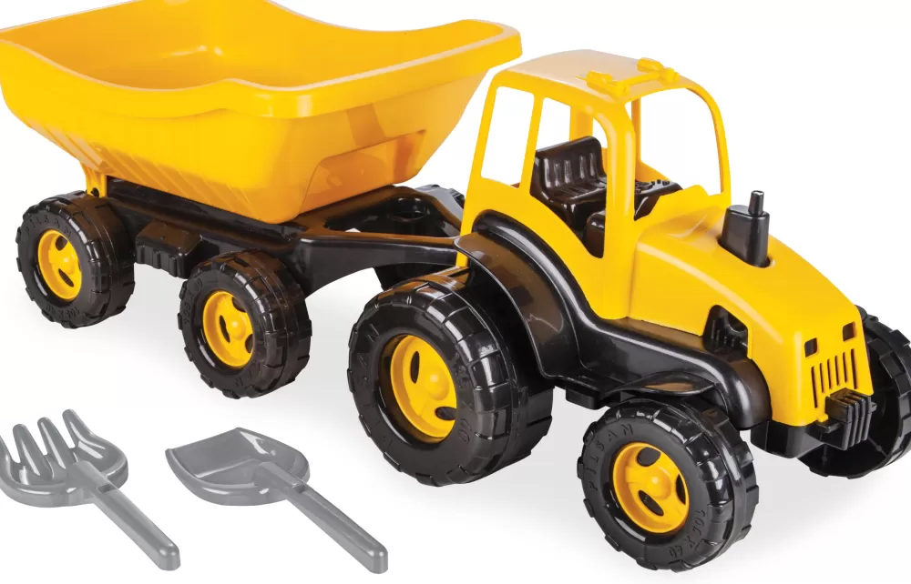 Tractor Met Aanhangwagen Geel/Zwart 4-Delig^Pilsan Hot