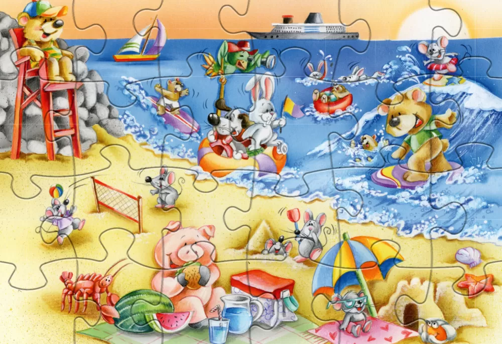 Legpuzzel Beach & Circus Junior 24/48 Stukjes^Rebo Productions Cheap