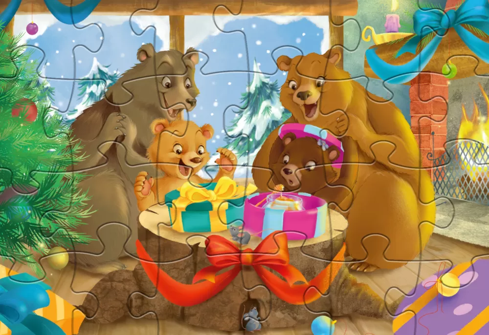 Legpuzzel Christmas Bears Junior 24/24 Stukjes^Rebo Productions Cheap