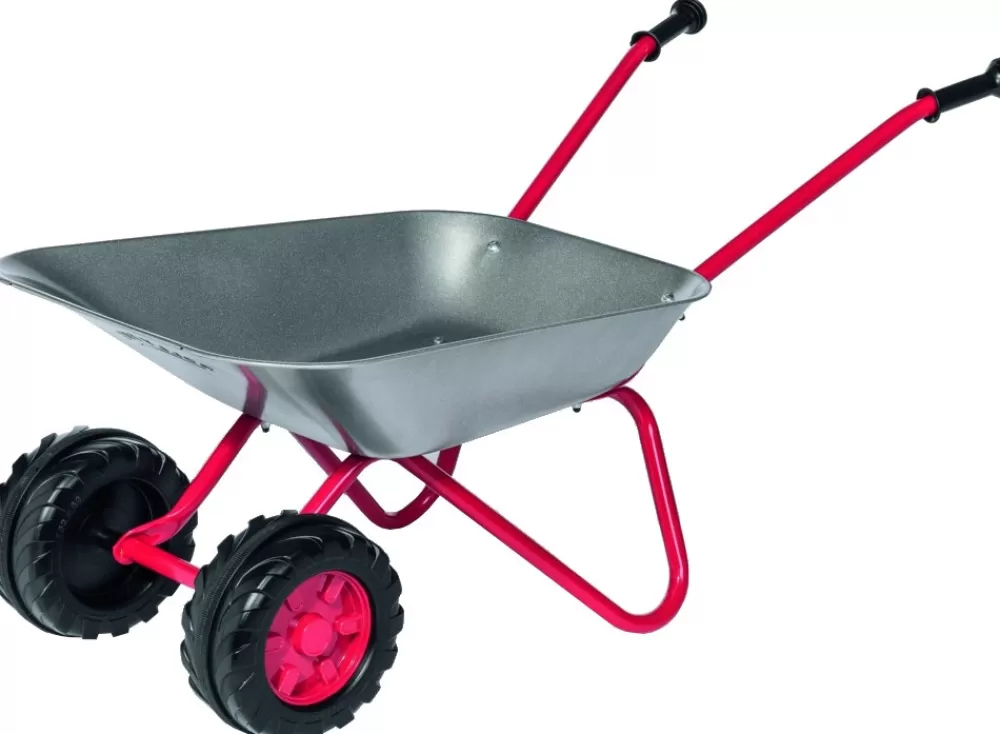 Stalen Kruiwagen Junior Zilver/Rood^Rolly Toys Best