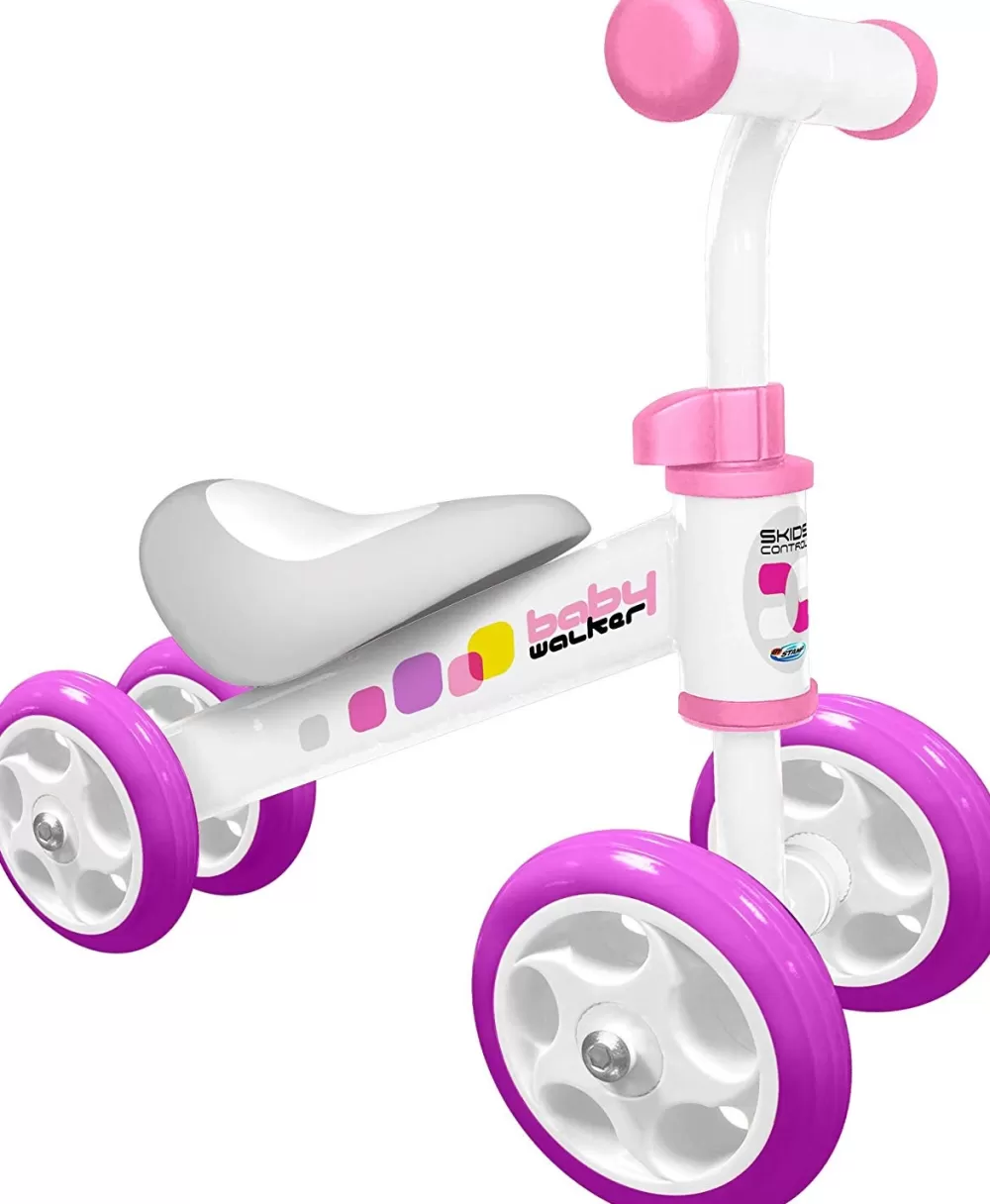 Loopfiets Junior Wit/Roze^Skids Control Fashion