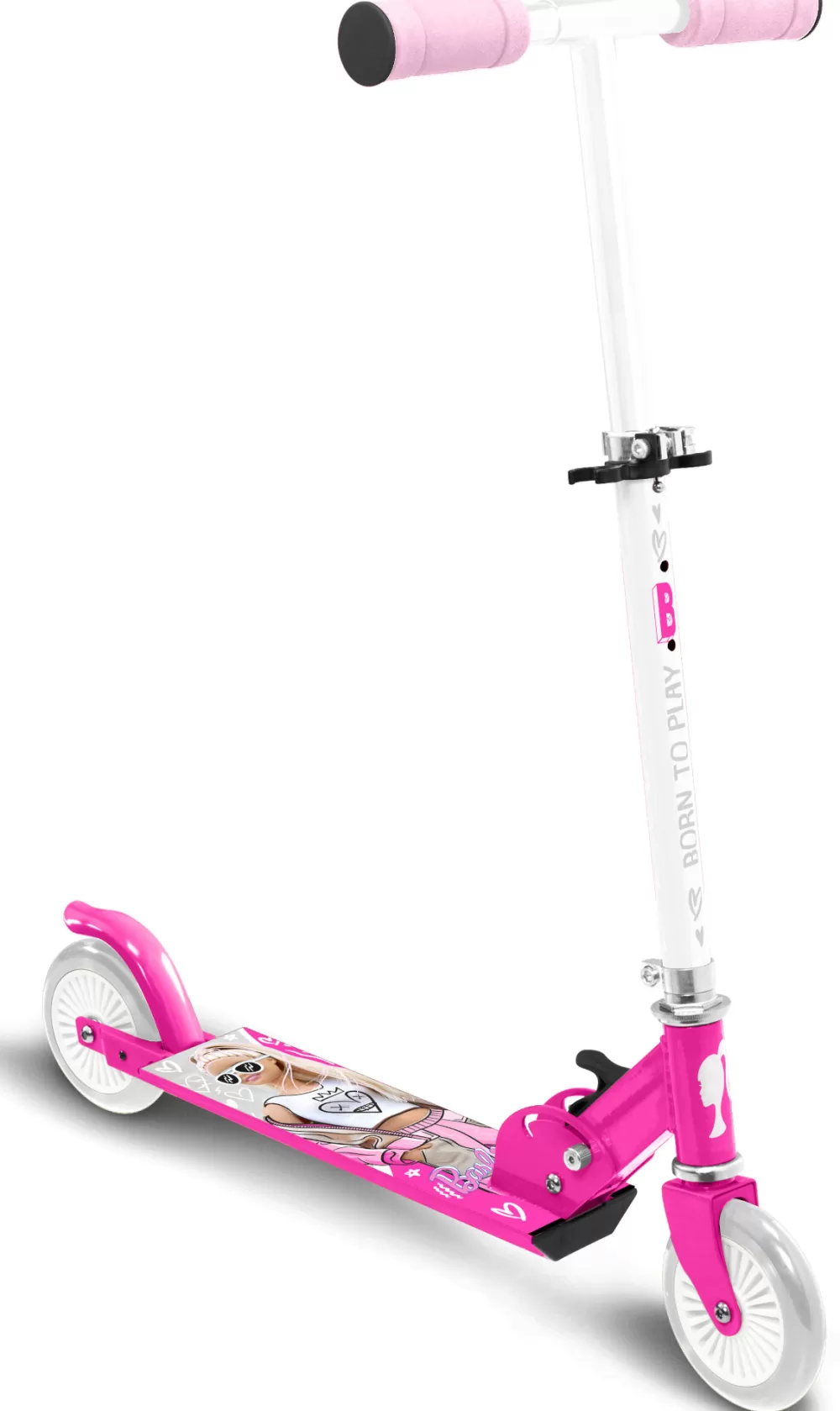 Barbie 2-Wiel Kinderstep Opvouwbaar Voetrem Roze^Stamp Store