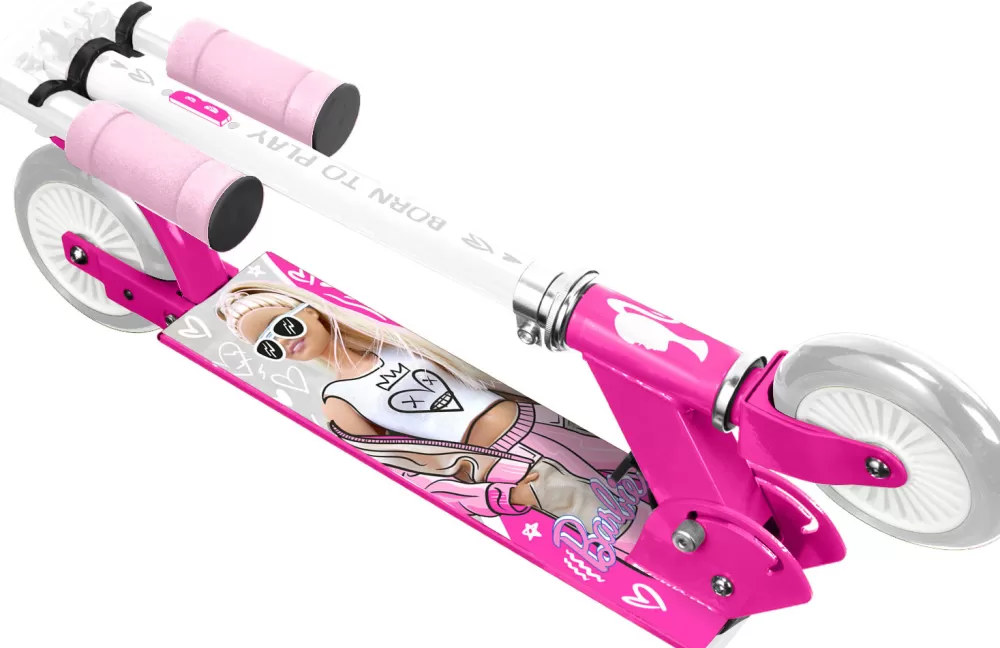 Barbie 2-Wiel Kinderstep Opvouwbaar Voetrem Roze^Stamp Store