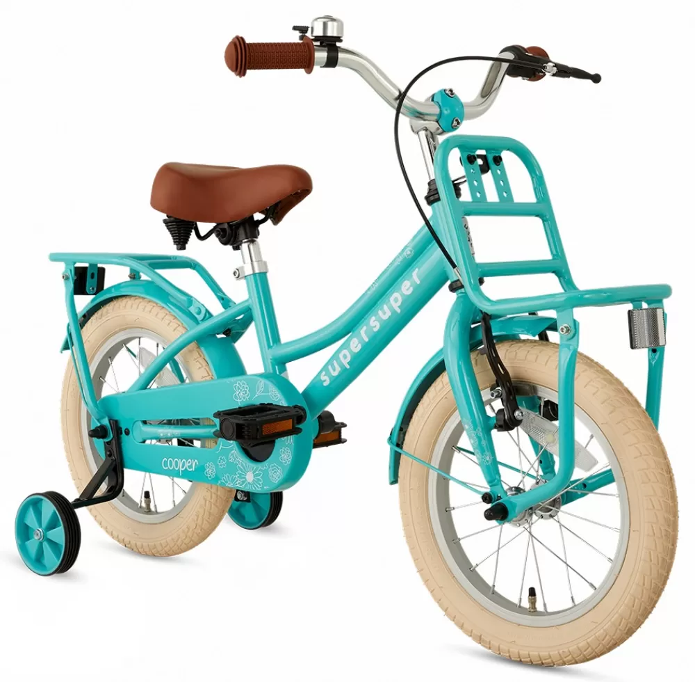 Cooper 14 Inch 21,5 Cm Meisjes Terugtraprem Turquoise^Supersuper Clearance