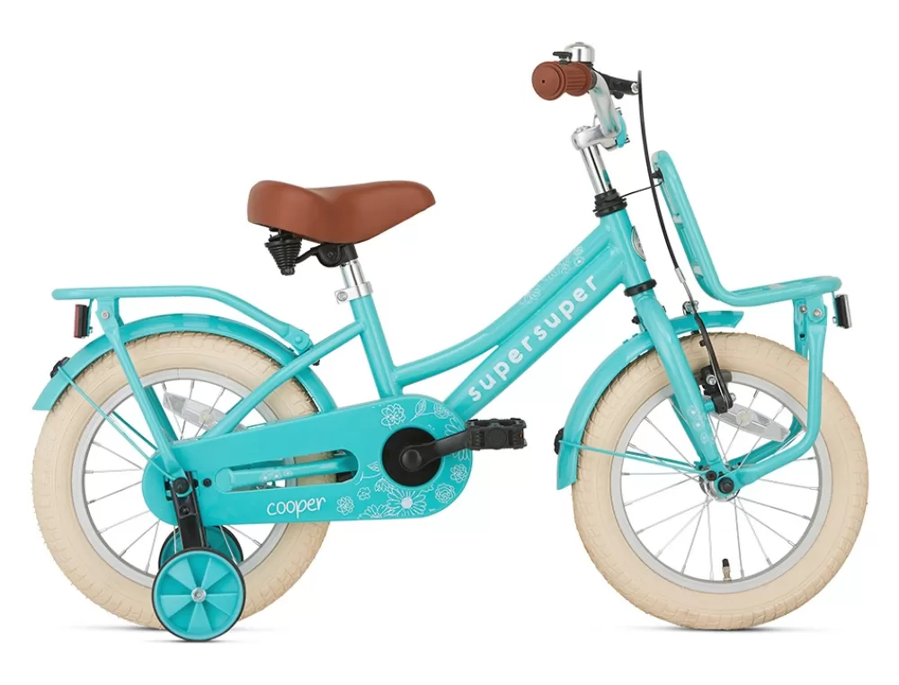 Cooper 14 Inch 21,5 Cm Meisjes Terugtraprem Turquoise^Supersuper Clearance