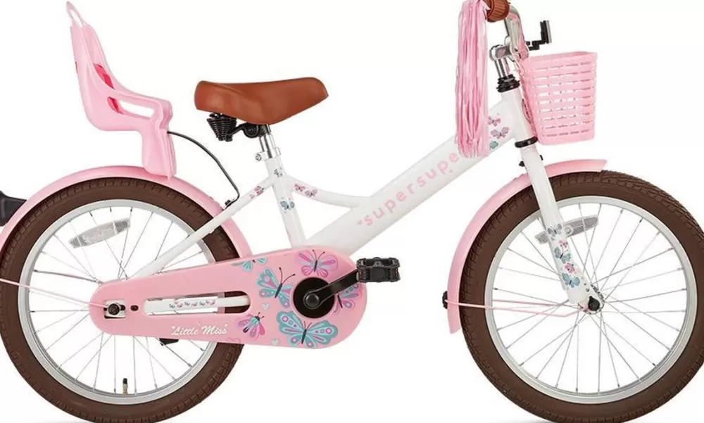 Little Miss 18 Inch Meisjes Terugtraprem Wit/Roze^Supersuper Store