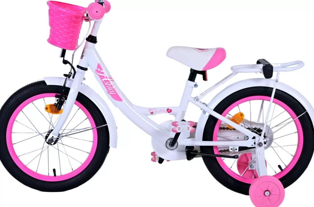 Ashley 16 Inch Meisjes Terugtraprem Wit/Roze^Volare Store