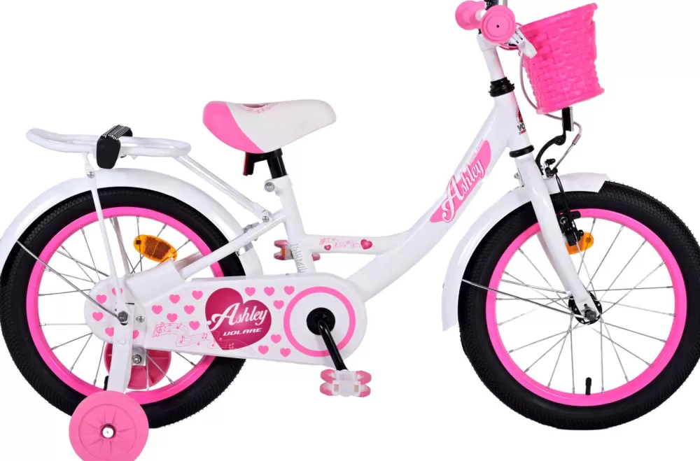 Ashley 18 Inch Meisjes Terugtraprem Wit/Roze^Volare Outlet